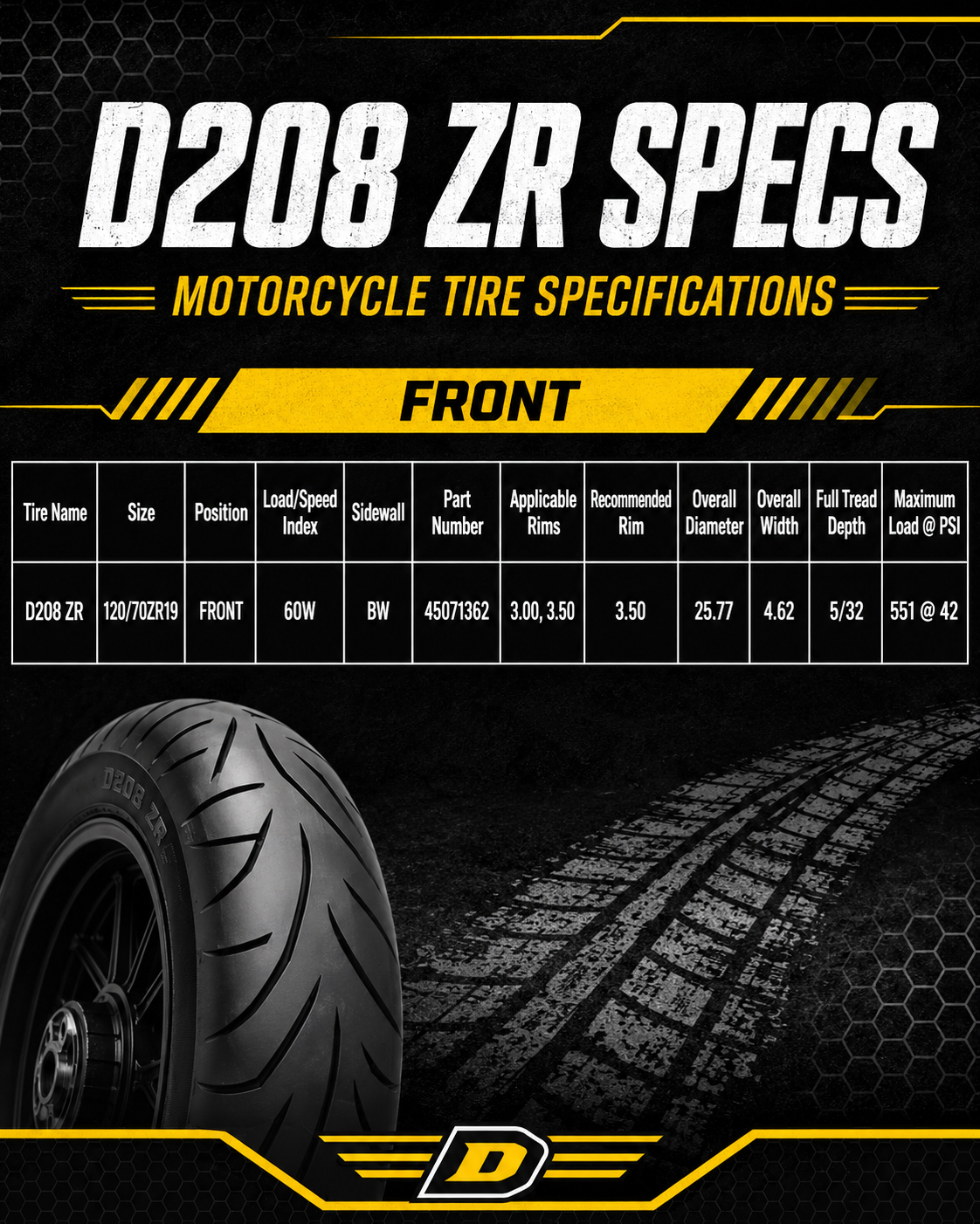 Dunlop D207 / D208 Tires - Image 2